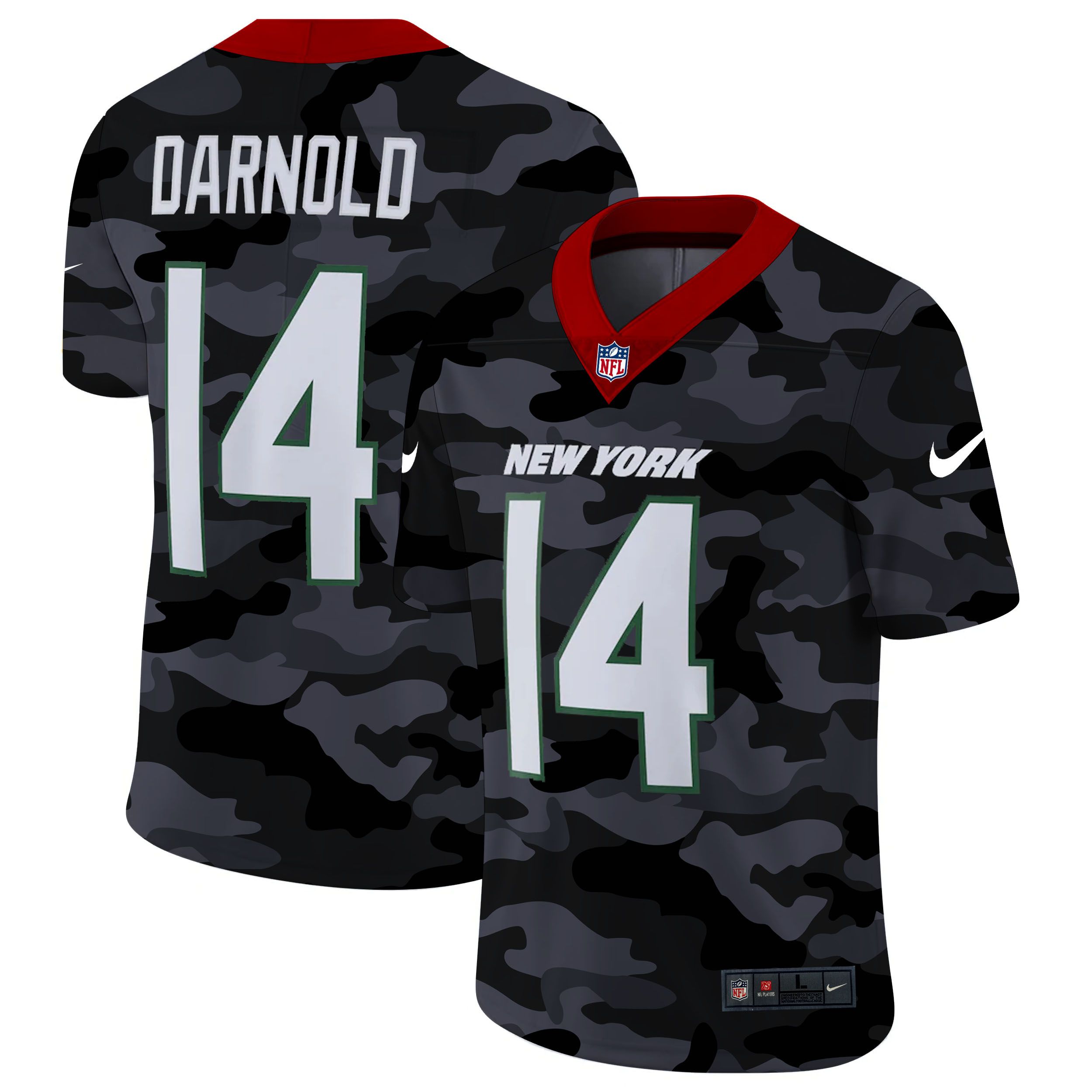 Men New York Jets #14 Darnold 2020 Nike Camo Salute to Service Limited NFL Jerseys->chicago bears->NFL Jersey